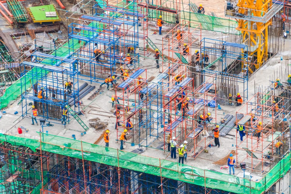 Scaffolding at construction sites