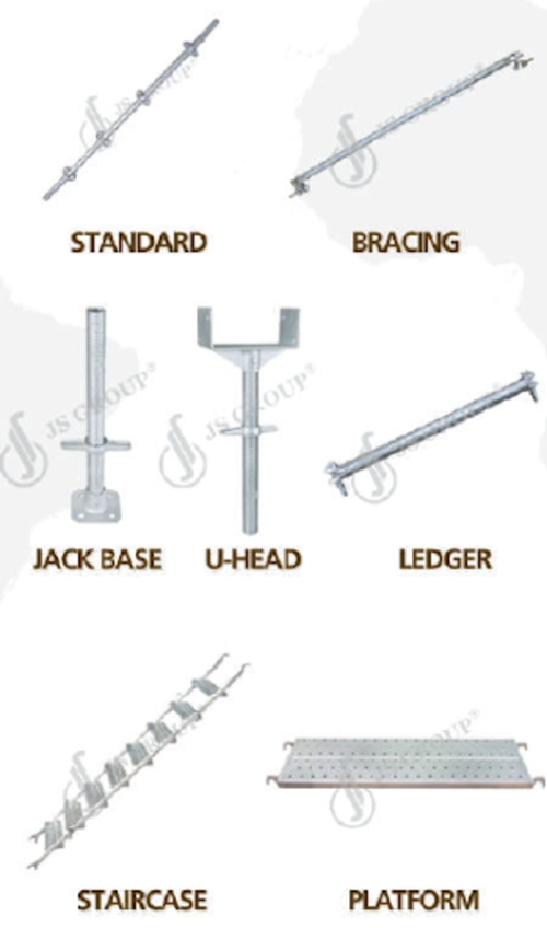 Ringlock system components, supplied by JS Group