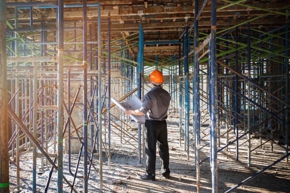 Inspection scaffolding and construction sites for safety and efficiency