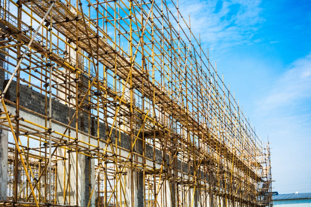 Scaffolding for active construction sites